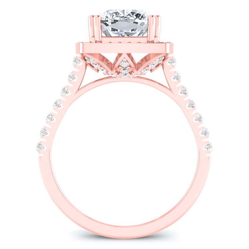 Aster Moissanite Matching Band Only (engagement Ring Not Included) For Ring With Cushion Center rosegold