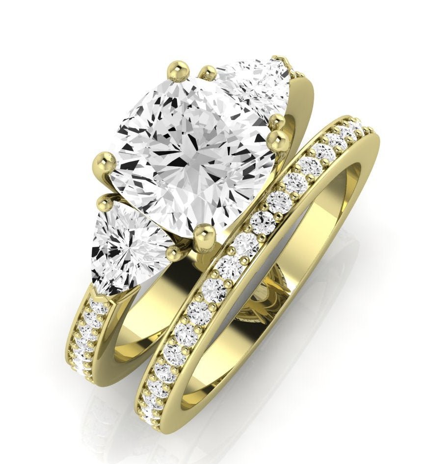 Snowdonia Moissanite Matching Band Only (engagement Ring Not Included) For Ring With Cushion Center yellowgold