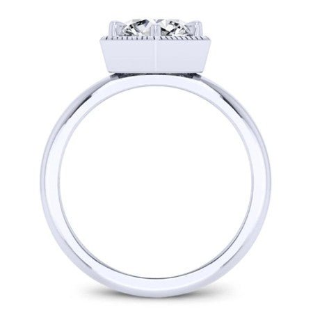Aspen Moissanite Matching Band Only (engagement Ring Not Included) For Ring With Cushion Center whitegold