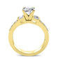 Daisy Moissanite Matching Band Only (engagement Ring Not Included) For Ring With Cushion Center yellowgold