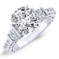 Belle Moissanite Matching Band Only (engagement Ring Not Included) For Ring With Cushion Center whitegold