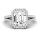 Silene Moissanite Matching Band Only ( Engagement Ring Not Included) For Ring With Emerald Center whitegold