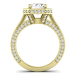 Buttercup Moissanite Matching Band Only (does Not Include Engagement Ring)  For Ring With Emerald Center yellowgold