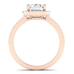 Bergenia Moissanite Matching Band Only (does Not Include Engagement Ring ) For Ring With Emerald Center rosegold