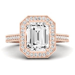 Buttercup Moissanite Matching Band Only (does Not Include Engagement Ring)  For Ring With Emerald Center rosegold