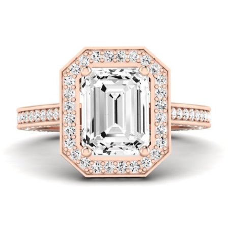 Buttercup Moissanite Matching Band Only (does Not Include Engagement Ring)  For Ring With Emerald Center rosegold