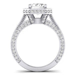 Buttercup Moissanite Matching Band Only (does Not Include Engagement Ring)  For Ring With Emerald Center whitegold