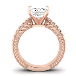 Azalea Moissanite Matching Band Only (does Not Include Engagement Ring) For Ring With Emerald Center rosegold