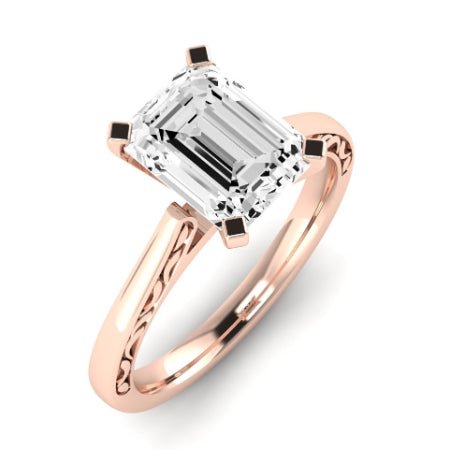 Astilbe Moissanite Matching Band Only (does Not Include Engagement Ring)  For Ring With Emerald Center rosegold