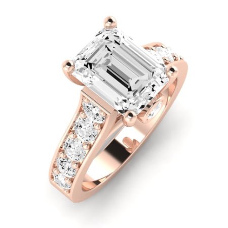 Calluna Moissanite Matching Band Only (does Not Include Engagement Ring) For Ring With Emerald Center rosegold