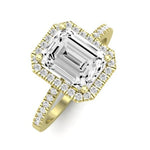 Bergenia Moissanite Matching Band Only (does Not Include Engagement Ring ) For Ring With Emerald Center yellowgold