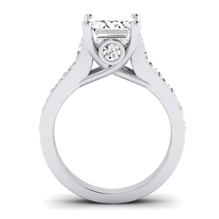 Calluna Moissanite Matching Band Only (does Not Include Engagement Ring) For Ring With Emerald Center whitegold