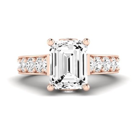 Calluna Moissanite Matching Band Only (does Not Include Engagement Ring) For Ring With Emerald Center rosegold