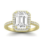 Bergenia Moissanite Matching Band Only (does Not Include Engagement Ring ) For Ring With Emerald Center yellowgold