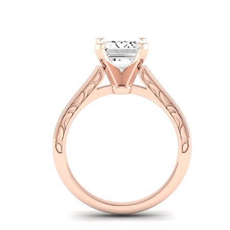 Astilbe Moissanite Matching Band Only (does Not Include Engagement Ring)  For Ring With Emerald Center rosegold