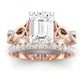 Pavonia Moissanite Matching Band Only (does Not Include Engagement Ring)  For Ring With Emerald Center rosegold