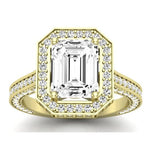 Buttercup Moissanite Matching Band Only (does Not Include Engagement Ring)  For Ring With Emerald Center yellowgold