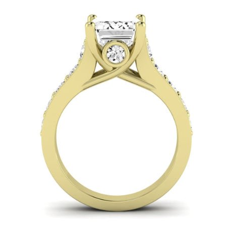 Calluna Moissanite Matching Band Only (does Not Include Engagement Ring) For Ring With Emerald Center yellowgold