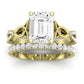 Pavonia Moissanite Matching Band Only (does Not Include Engagement Ring)  For Ring With Emerald Center yellowgold