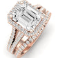 Silene Moissanite Matching Band Only ( Engagement Ring Not Included) For Ring With Emerald Center rosegold