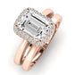 Calla Lily Moissanite Matching Band Only (does Not Include Engagement Ring) For Ring With Emerald Center rosegold