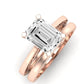 Astilbe Moissanite Matching Band Only (does Not Include Engagement Ring)  For Ring With Emerald Center rosegold