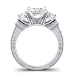 Angelonia Moissanite Matching Band Only (does Not Include Engagement Ring) For Ring With Emerald Center whitegold