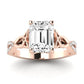 Pavonia Moissanite Matching Band Only (does Not Include Engagement Ring)  For Ring With Emerald Center rosegold