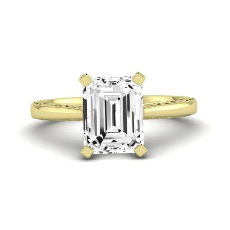 Astilbe Moissanite Matching Band Only (does Not Include Engagement Ring)  For Ring With Emerald Center yellowgold