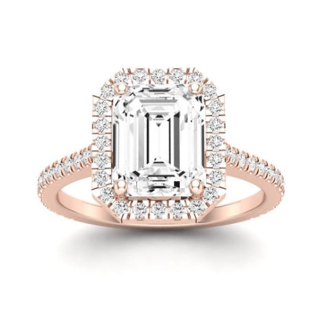 Columbine Moissanite Matching Band Only (does Not Include Engagement Ring)  For Ring With Emerald Center rosegold