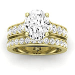 Calluna Moissanite Matching Band Only (does Not Include Engagement Ring) For Ring With Oval Center yellowgold