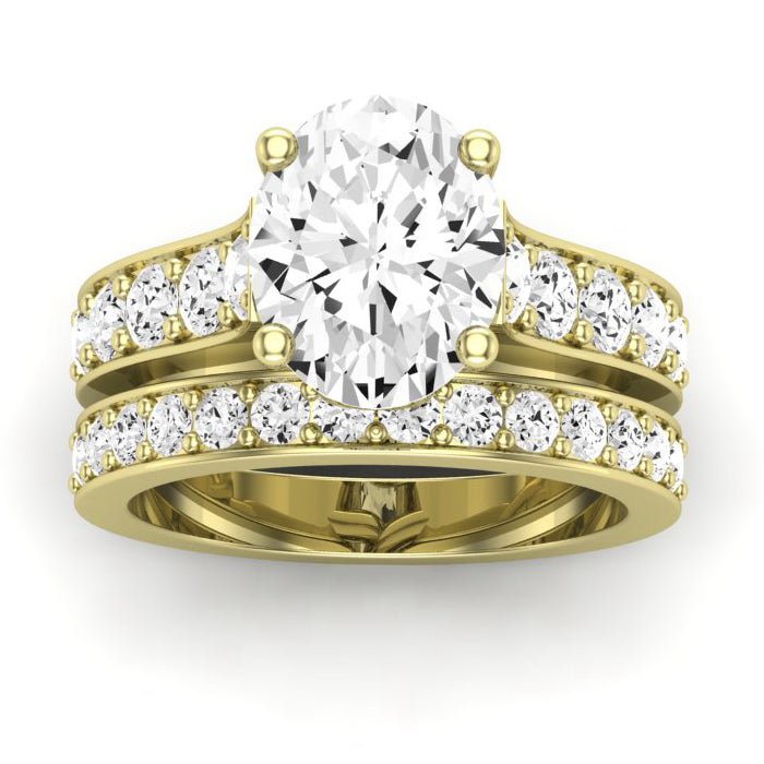 Calluna Moissanite Matching Band Only (does Not Include Engagement Ring) For Ring With Oval Center yellowgold