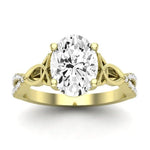 Pavonia Moissanite Matching Band Only (does Not Include Engagement Ring)  For Ring With Oval Center yellowgold