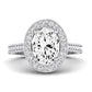 Buttercup Moissanite Matching Band Only (does Not Include Engagement Ring)  For Ring With Oval Center whitegold