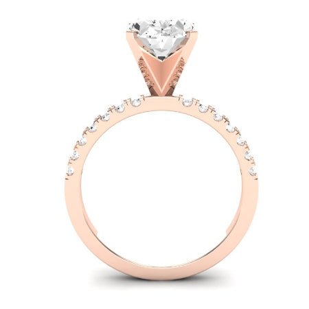 Dahlia Moissanite Matching Band Only (engagement Ring Not Included) For Ring With Oval Center rosegold