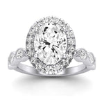 Aubretia Moissanite Matching Band Only ( Engagement Ring Not Included) For Ring With Oval Center whitegold