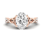 Pavonia Moissanite Matching Band Only (does Not Include Engagement Ring)  For Ring With Oval Center rosegold