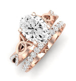 Pavonia Moissanite Matching Band Only (does Not Include Engagement Ring)  For Ring With Oval Center rosegold