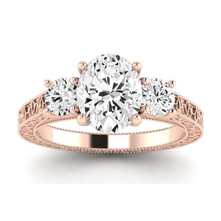 Belladonna Moissanite Matching Band Only (does Not Include Engagement Ring) For Ring With Oval Center rosegold