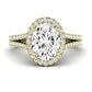 Silene Moissanite Matching Band Only ( Engagement Ring Not Included) For Ring With Oval Center yellowgold