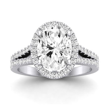 Silene Moissanite Matching Band Only ( Engagement Ring Not Included) For Ring With Oval Center whitegold