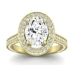 Buttercup Moissanite Matching Band Only (does Not Include Engagement Ring)  For Ring With Oval Center yellowgold