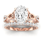 Pavonia Moissanite Matching Band Only (does Not Include Engagement Ring)  For Ring With Oval Center rosegold
