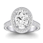 Buttercup Moissanite Matching Band Only (does Not Include Engagement Ring)  For Ring With Oval Center whitegold