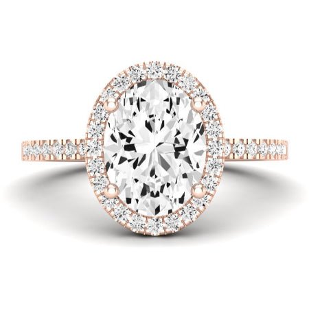 Bergenia Moissanite Matching Band Only (does Not Include Engagement Ring ) For Ring With Oval Center rosegold