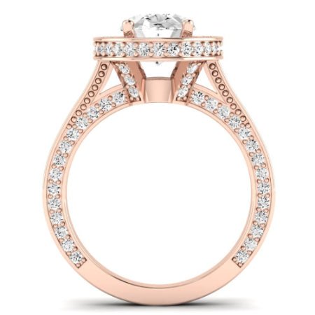 Buttercup Moissanite Matching Band Only (does Not Include Engagement Ring)  For Ring With Oval Center rosegold