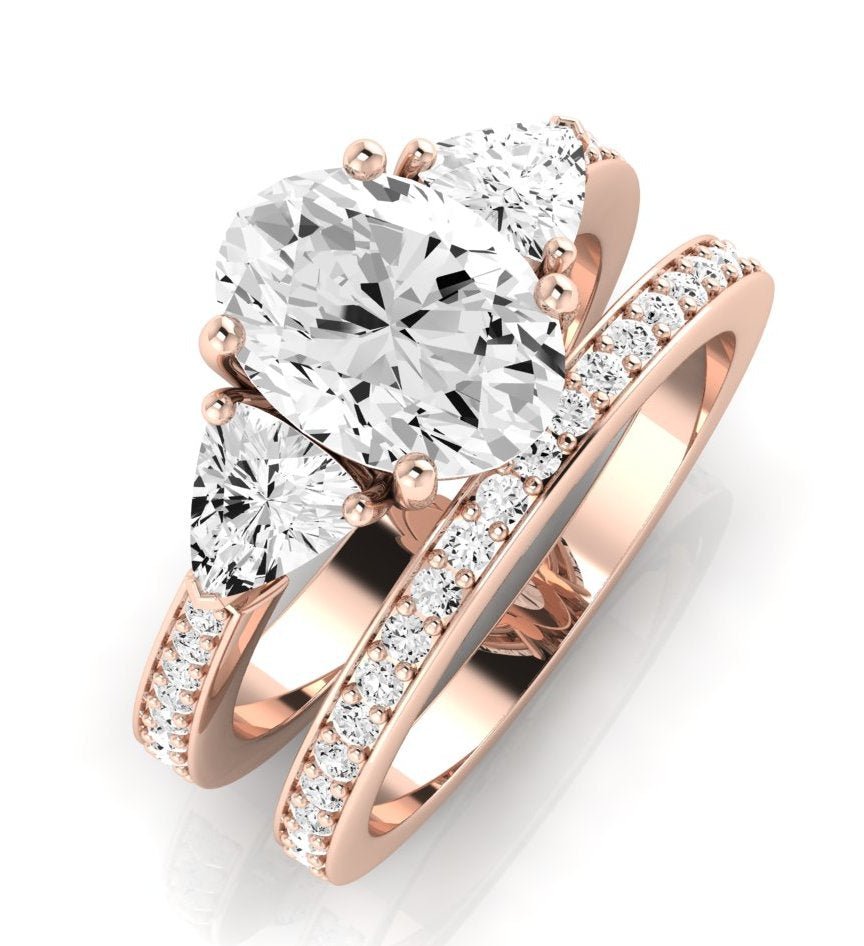 Snowdonia Moissanite Matching Band Only (engagement Ring Not Included) For Ring With Oval Center rosegold