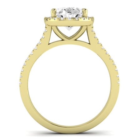 Silene Moissanite Matching Band Only ( Engagement Ring Not Included) For Ring With Oval Center yellowgold