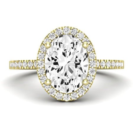 Bergenia Moissanite Matching Band Only (does Not Include Engagement Ring ) For Ring With Oval Center yellowgold