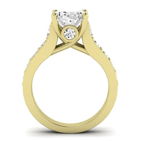 Calluna Moissanite Matching Band Only (does Not Include Engagement Ring) For Ring With Oval Center yellowgold